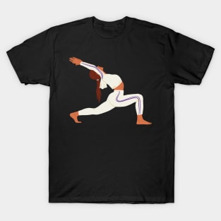 Silhouette of a female doing pilates and yoga. T-Shirt